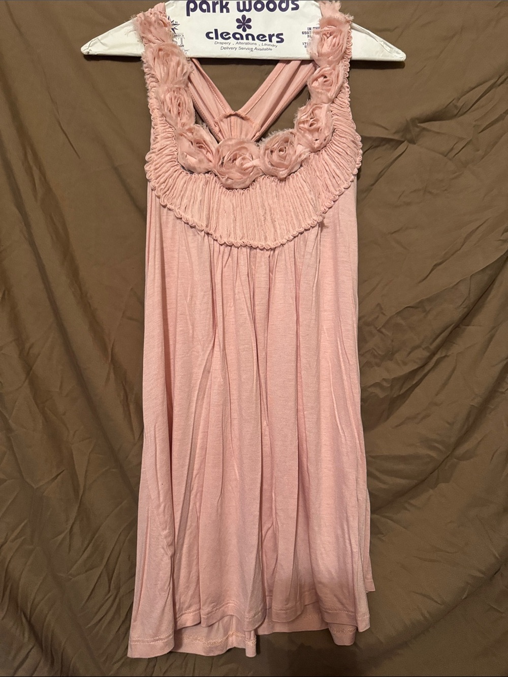5th Culture Pink Floral Rosette Tank Top